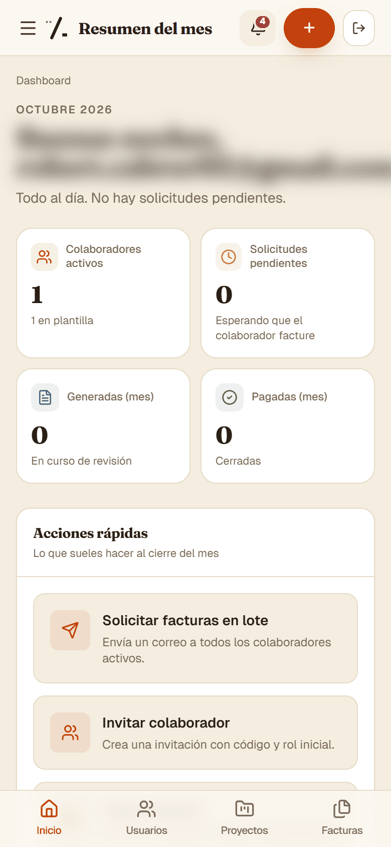 Panel en el móvil