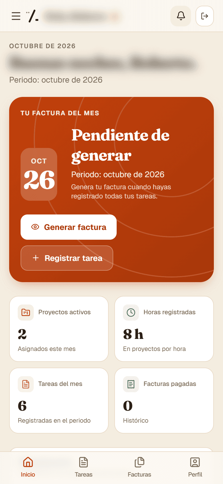 Inicio del colaborador en el móvil