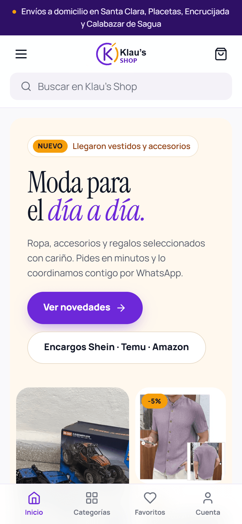Tienda en el móvil