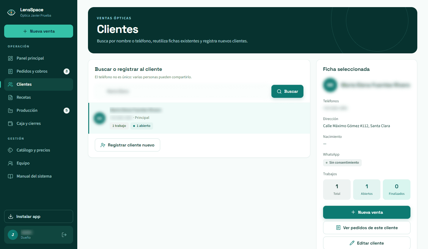 Fichas de clientes