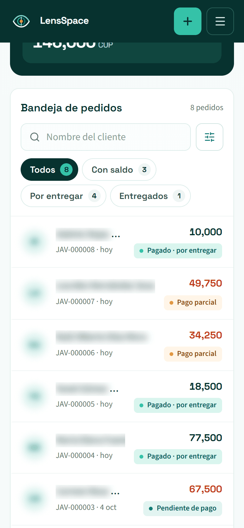 Pedidos en el móvil