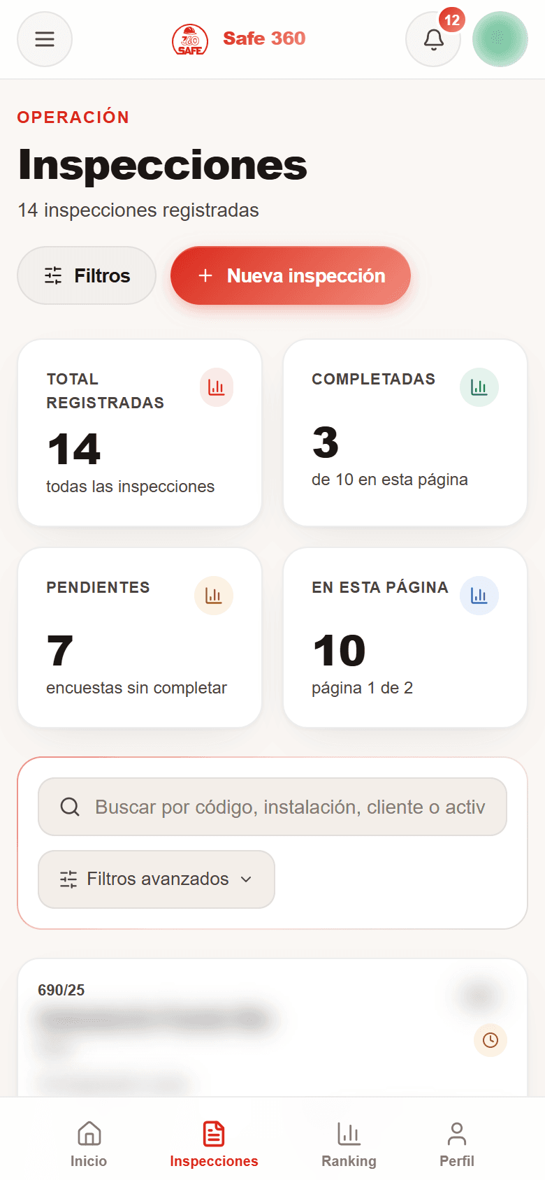 Inspecciones en el móvil