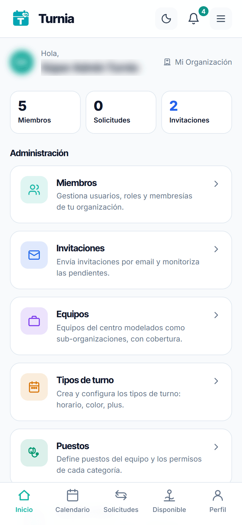 Panel en el móvil